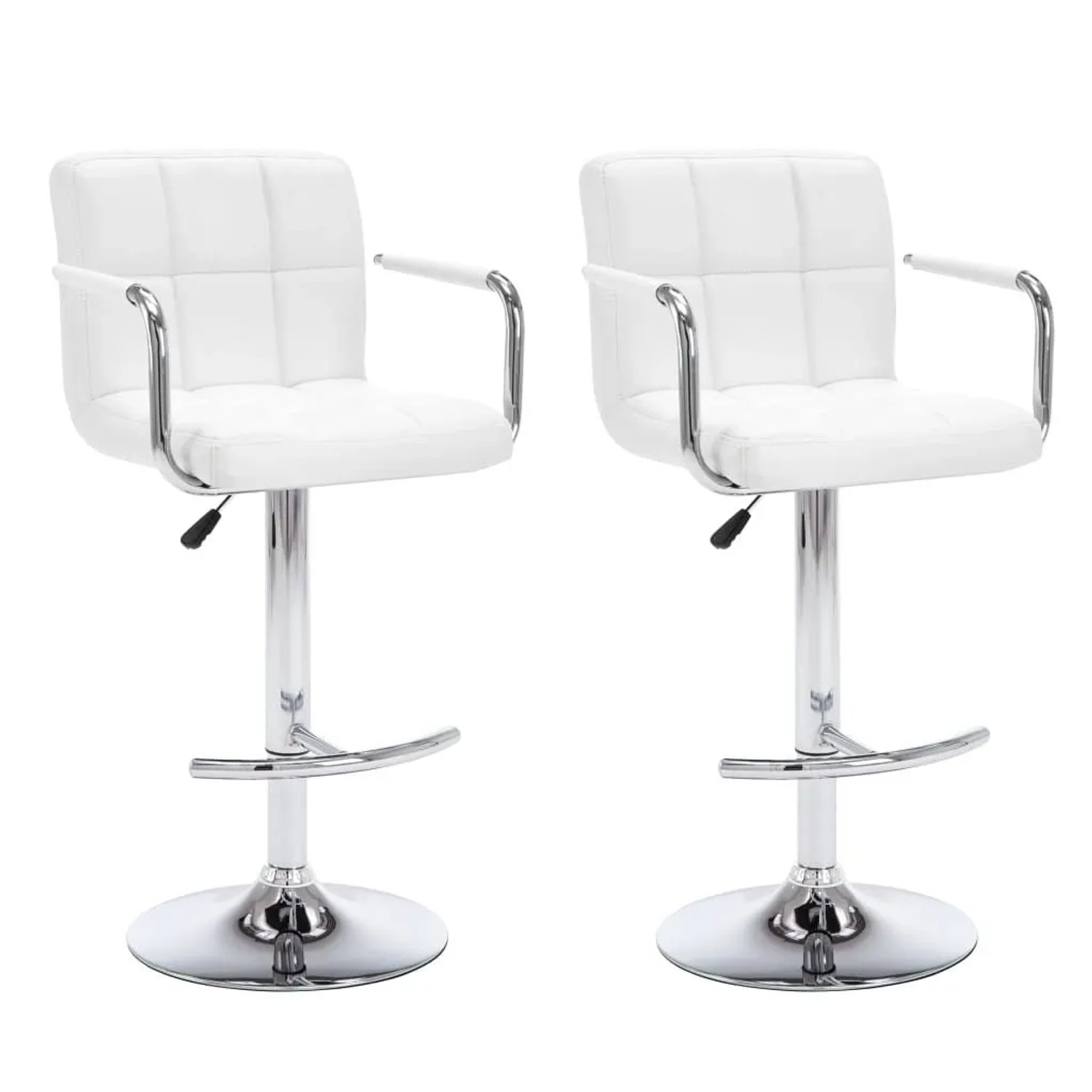 vidaXL Barhocker 2 Stk Weiß Kunstleder 323623
