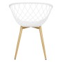 Weißer Homestyle4u Gartenstuhl im 2er Set mit Holzoptik-Beinen.