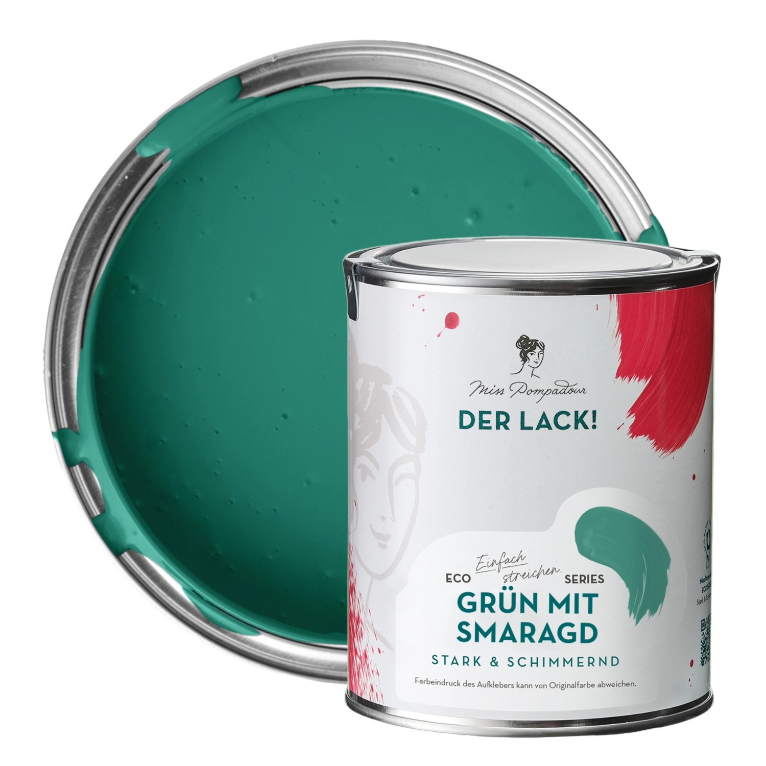 Thumbnail - MissPompadour Holzfarbe Grün mit Smaragd 1L Seidenmatte Möbelfarbe Innen & Außen