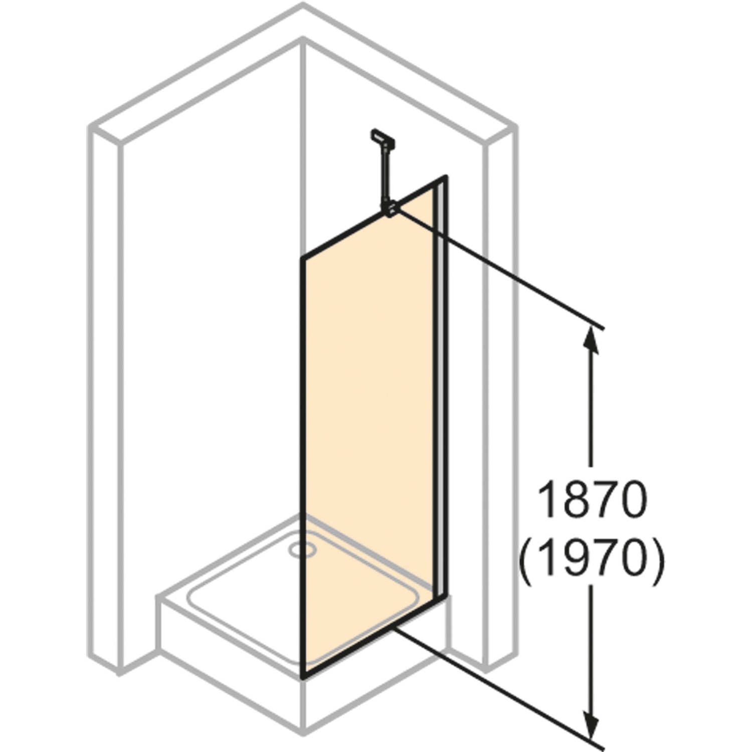 Hüppe Duschabtrennung outlets 90 x 90 cm, 200 cm Hoch