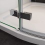 Detailansicht: AICA Viertelkreis Duschkabine 80x80 mit chromglänzendem Rahmen und NANO ESG Sicherheitsglas.