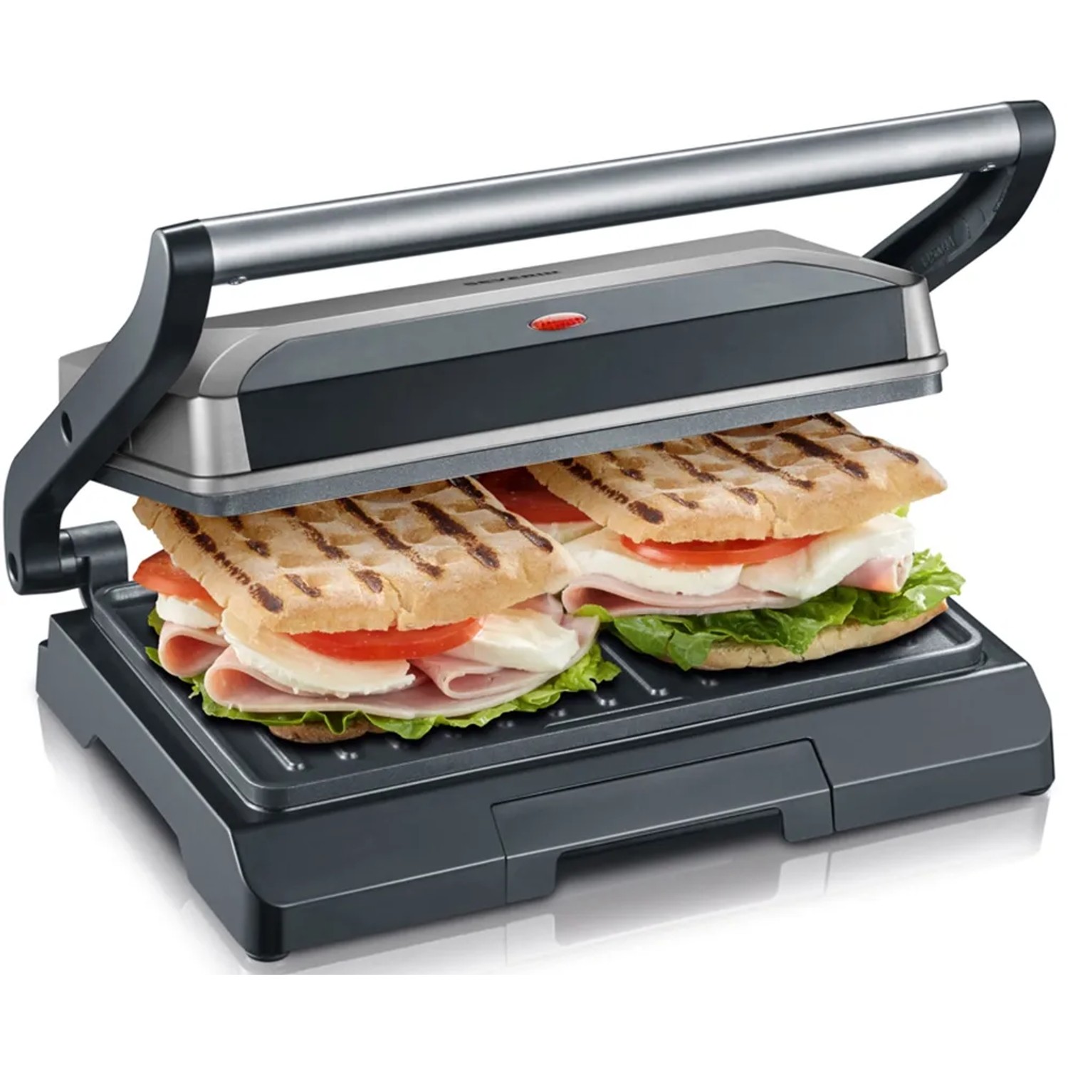 Severin Kompakt-Multigrill KG 2394 beim Grillen von Paninis.
