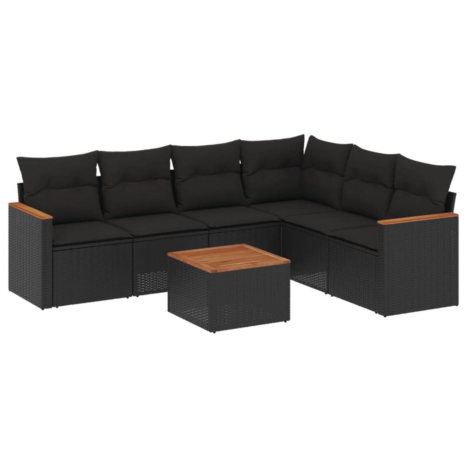 vidaXL 7-tlg Garten-Sofagarnitur mit Kissen Schwarz Poly Rattan Modell 238 günstig online kaufen