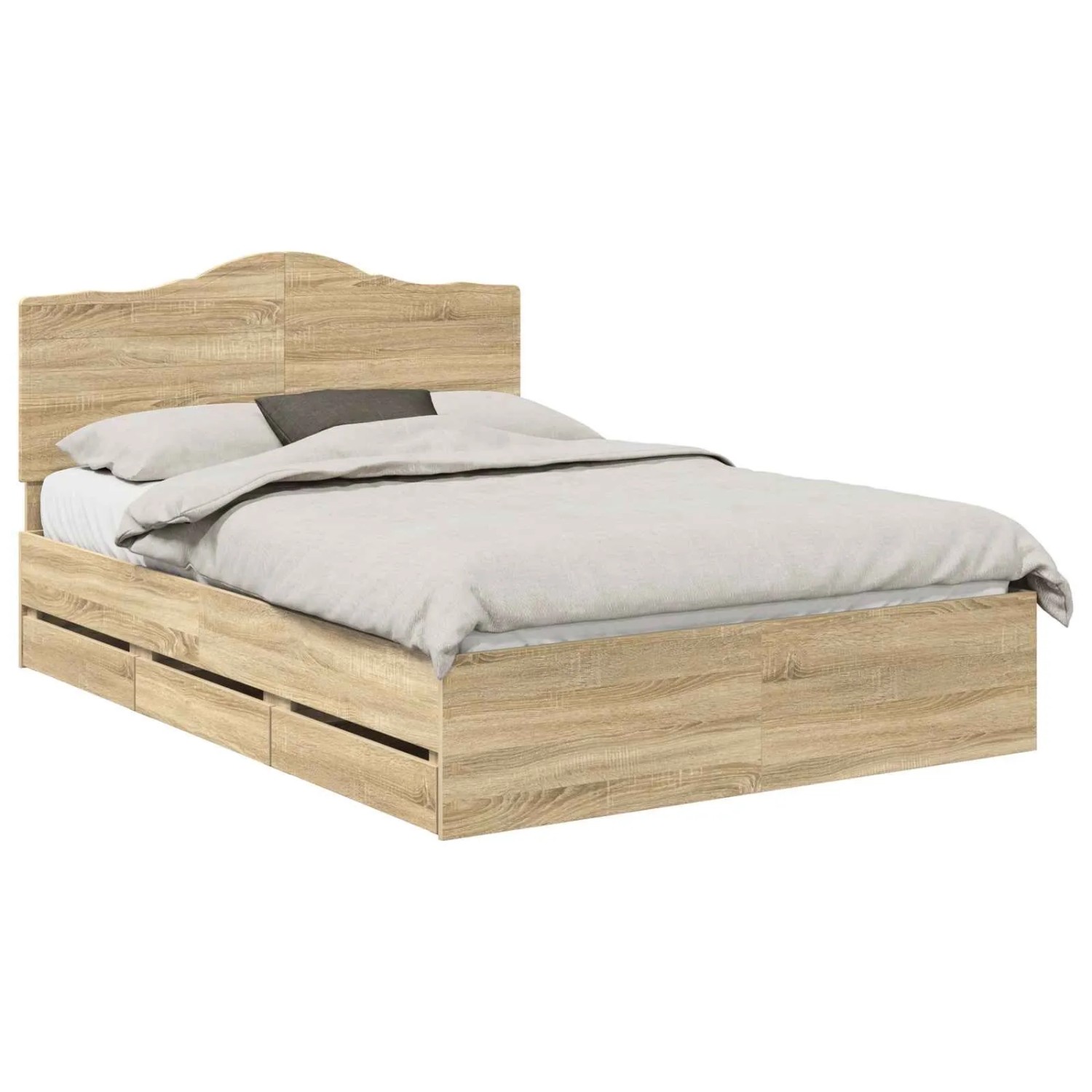 vidaXL Bettrahmen Sonoma-Eiche 140 x 190 cm Ingenieurs Holz 3413410