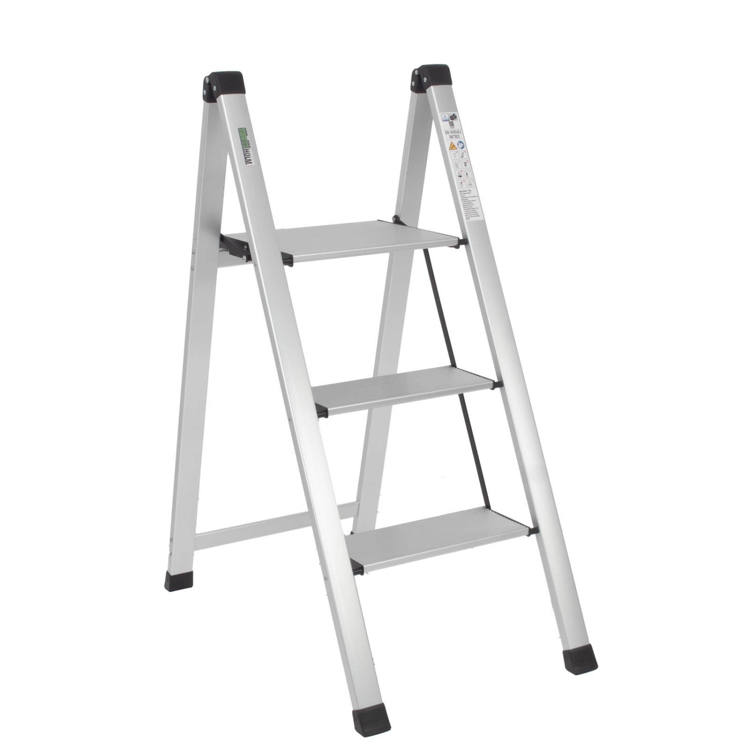 TRUTZHOLM Alu Trittleiter 3 Stufig Klappbar 150kg Anti Rutsch Trittflächen günstig online kaufen