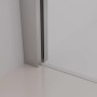 Detailaufnahme: Silbernes Wandprofil der baliv Duschwand DUK-120.160 Walk-In.