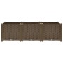 Braunes furnicato Hochbeet aus Polypropylen, 120x40x38 cm, mit geflochtener Optik.