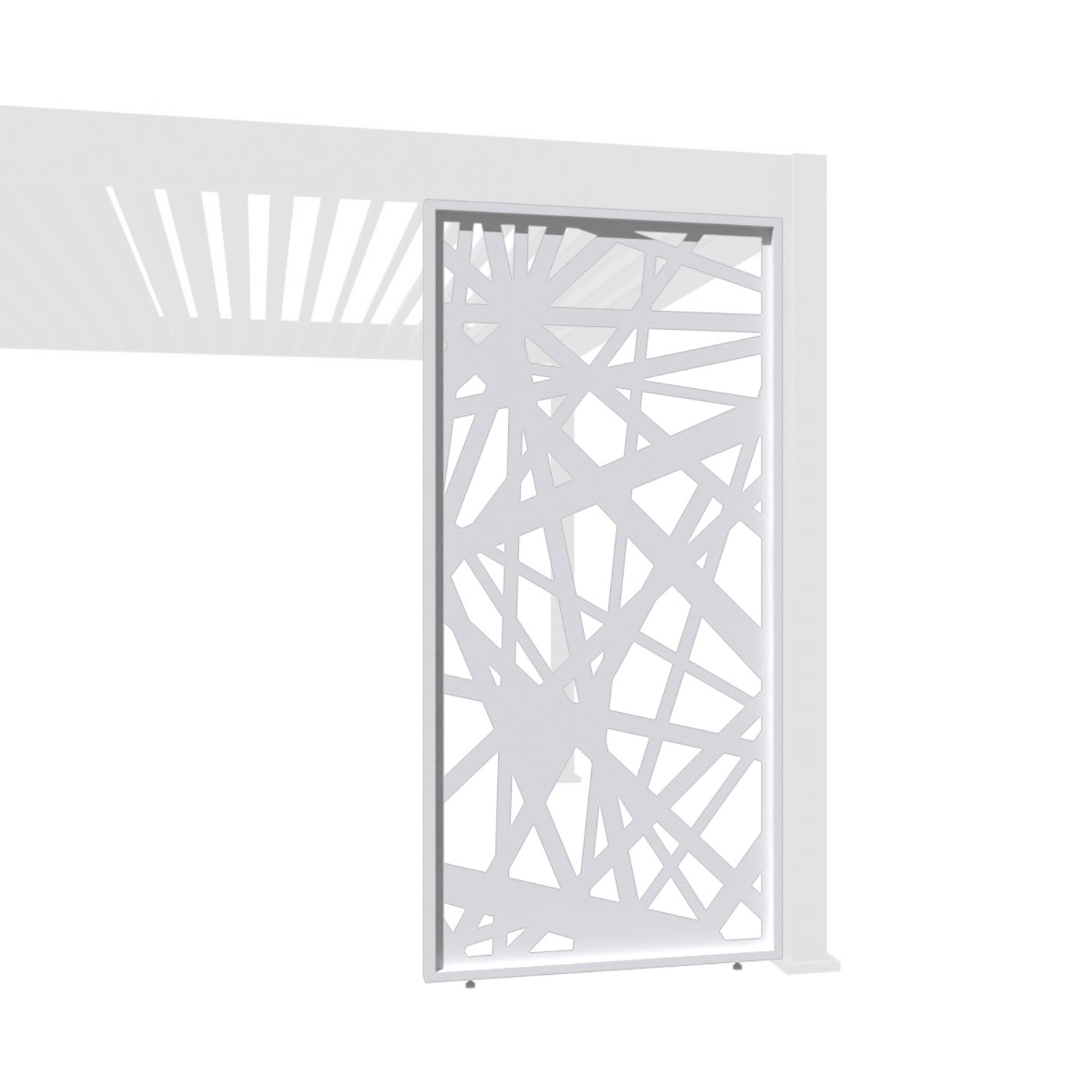 Weide Dekorative Aluminium Wand für Weide Pergola 0,93m abstraktes Design in Weiß