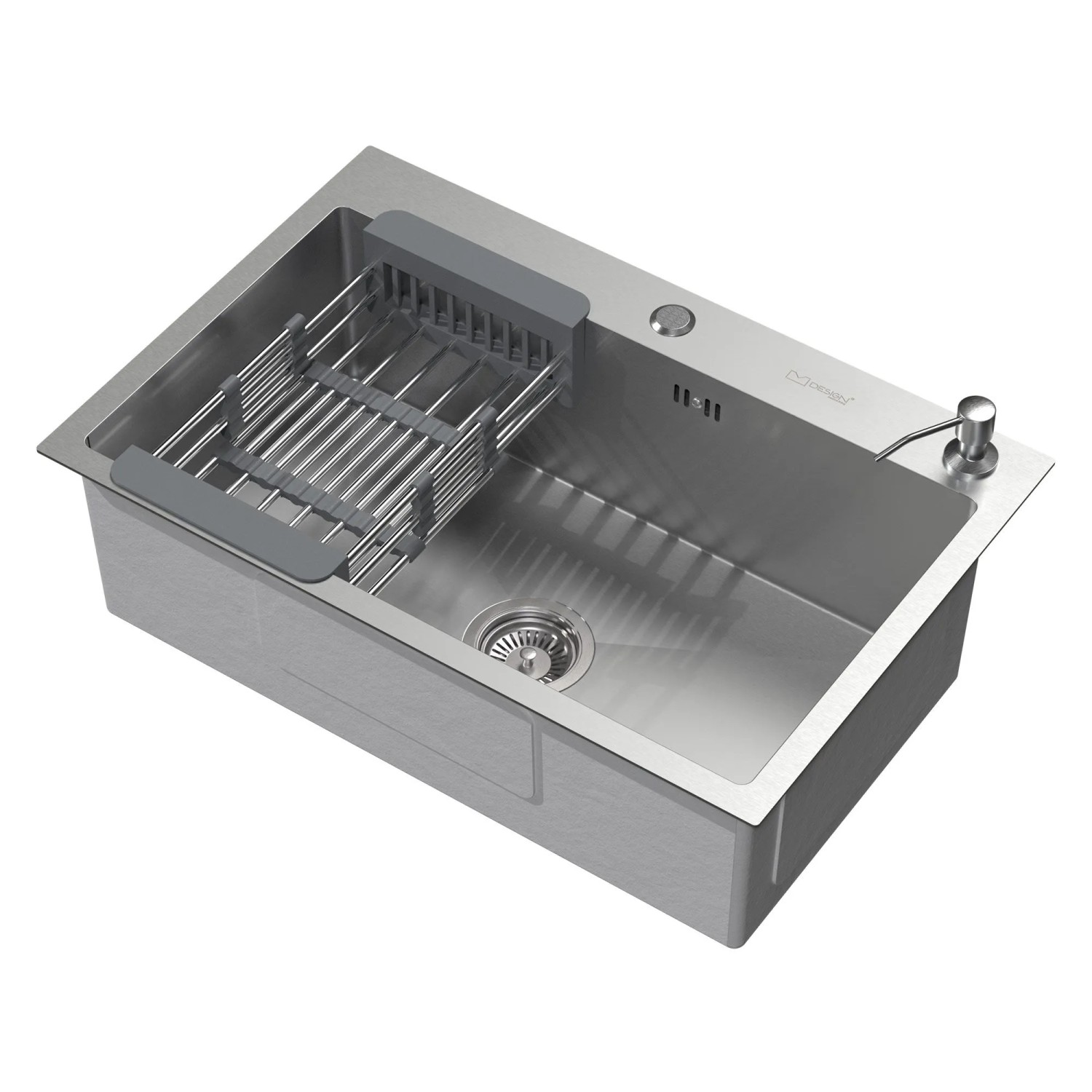 ML-Design Spülbecken Edelstahl 1 Becken 68x45 cm mit Siphon & Spender