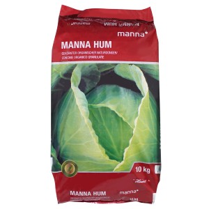 Manna Hum Rinderdung 10 kg Sack, organischer Naturdünger zur Bodenverbesserung.