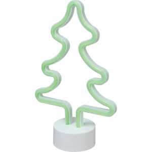 Grünes LED-Neonlicht in Tannenbaumform, 28 cm hoch, für die Weihnachtsdeko im Innenbereich.