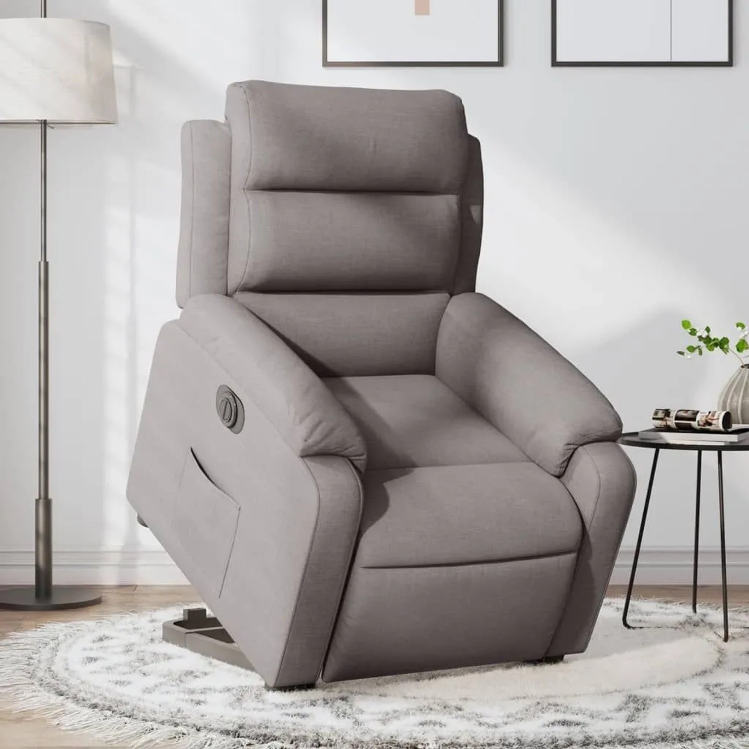 vidaXL Relaxsessel mit Aufstehhilfe Elektrisch Taupe Stoff 3205012_2