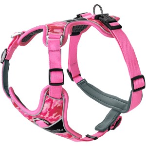 Hunter Hundegeschirr Divo Camouflage Gr. L-XL Rosa mit reflektierenden Elementen.