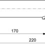 Technische Zeichnung: Ideal Standard Sensorflow Wand-Waschtischarmatur, Chrom, mit Maßangaben.