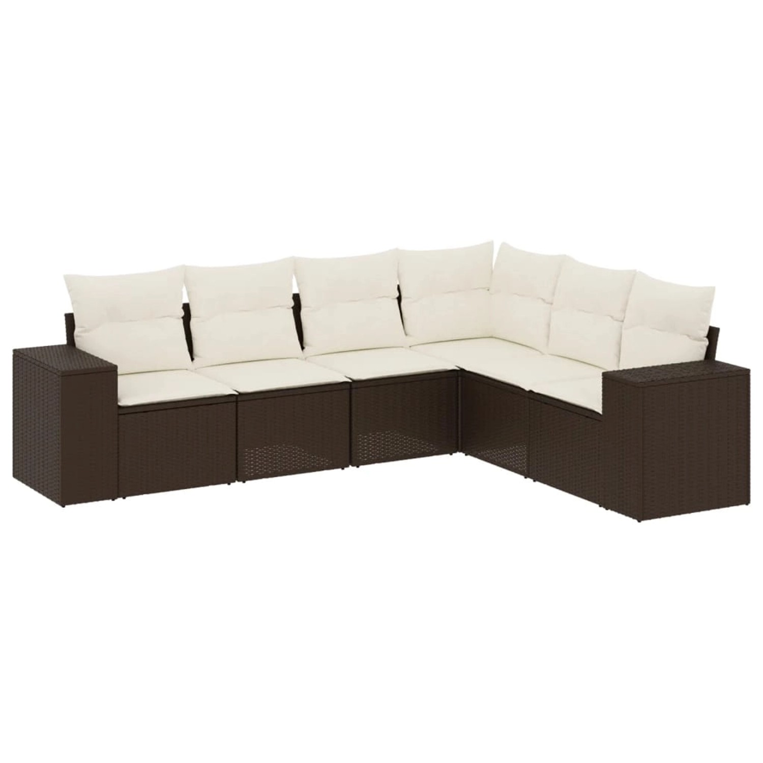 vidaXL 6-Tlg Garten-Sofagarnitur mit Kissen Braun Poly Rattan 3254950 günstig online kaufen