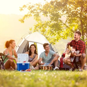 Relaxdays Kühlbox Kunststoff Weiß Blau 8 l 1,26 kg