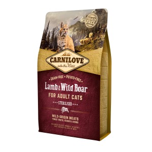 Carnilove Katzen-Trockenfutter Adult Lamm & Wildschwein, getreidefrei, 400g Packung.