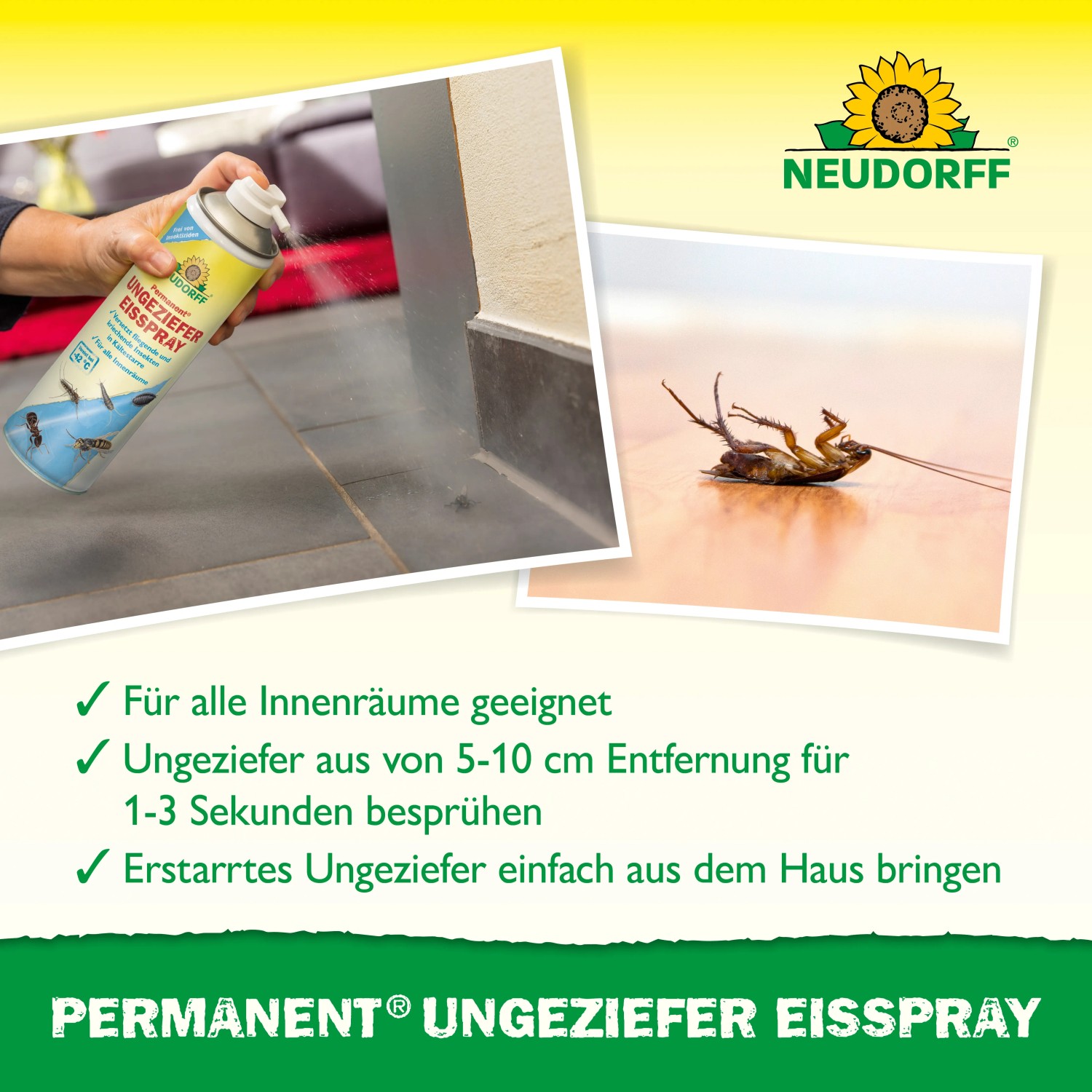 Neudorff Permanent Ungeziefer Eisspray 500ml zur Bekämpfung von Ungeziefer im Haus.