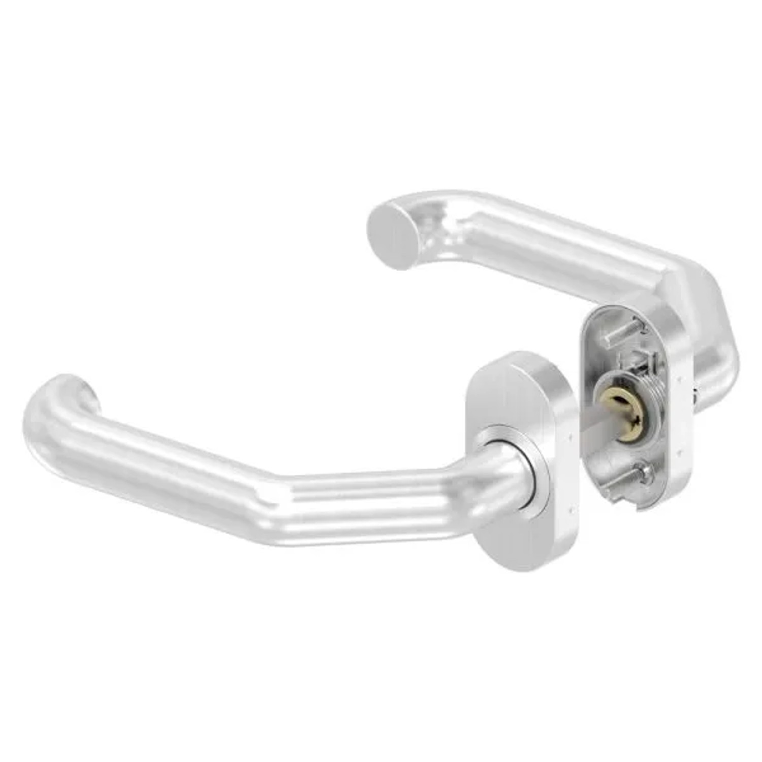 FeNau Türdrücker-Paar V2A Edelstahl 8mm Stift Für 30-60mm Kastendicke Feststehend Links