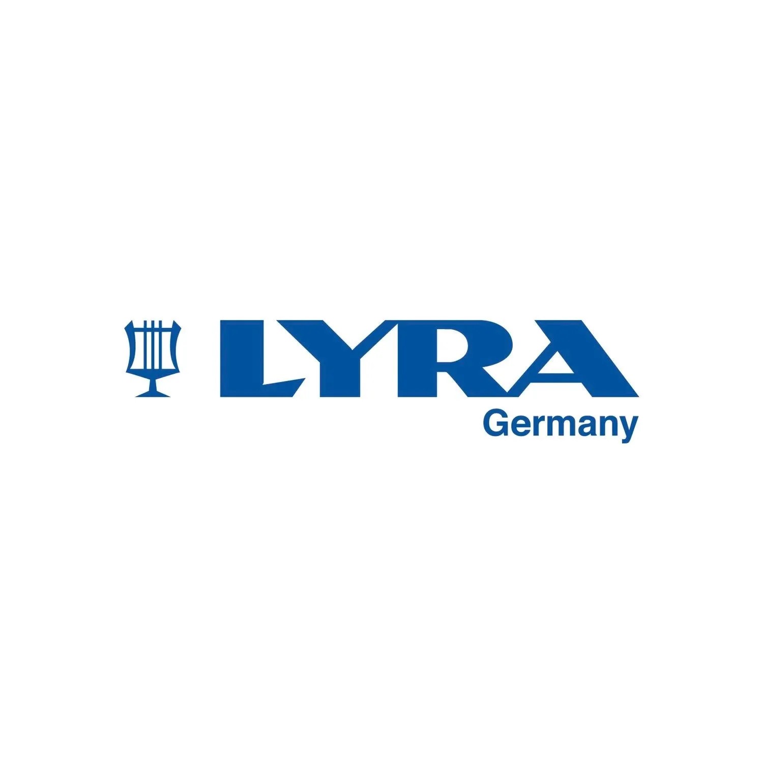 Lyra Germany Logo in Blau mit Leier-Symbol. Ersatzminen-Set für Dry Profi Led Tieflochmarker.