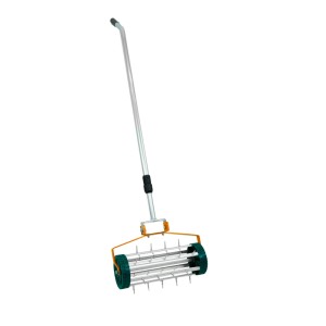 Monstershop Rasenrakel & Rollrasenlüfter, 100cm, orange. Gartenhandgerät zur Rasenpflege.