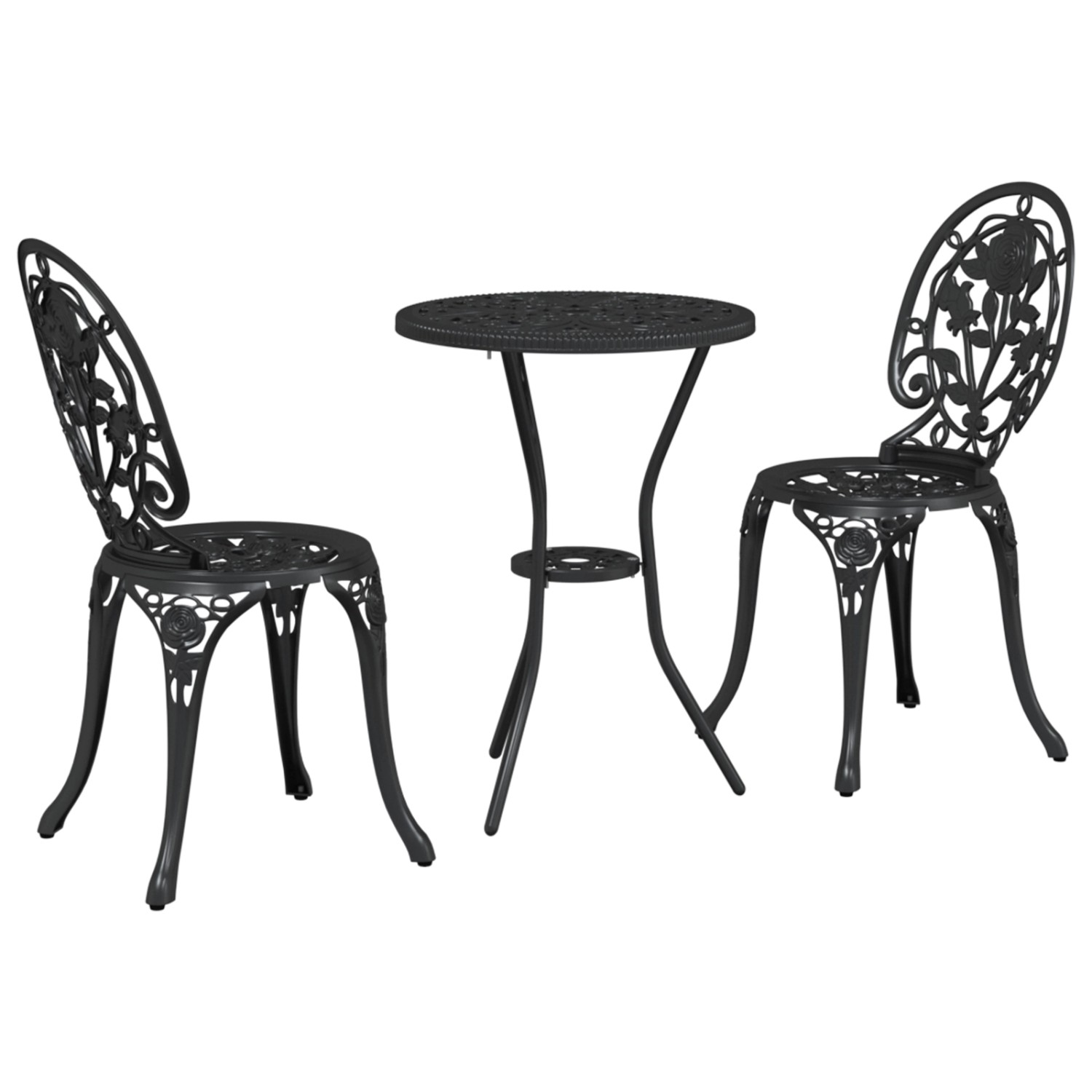 vidaXL Garten Bistro Set 3-Tlg Schwarz Aluminium 42002387 günstig online kaufen