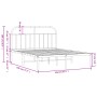 vidaXL Bettgestell mit Kopfteil, Metall, schwarz, 140x190 cm, Abmessungen.