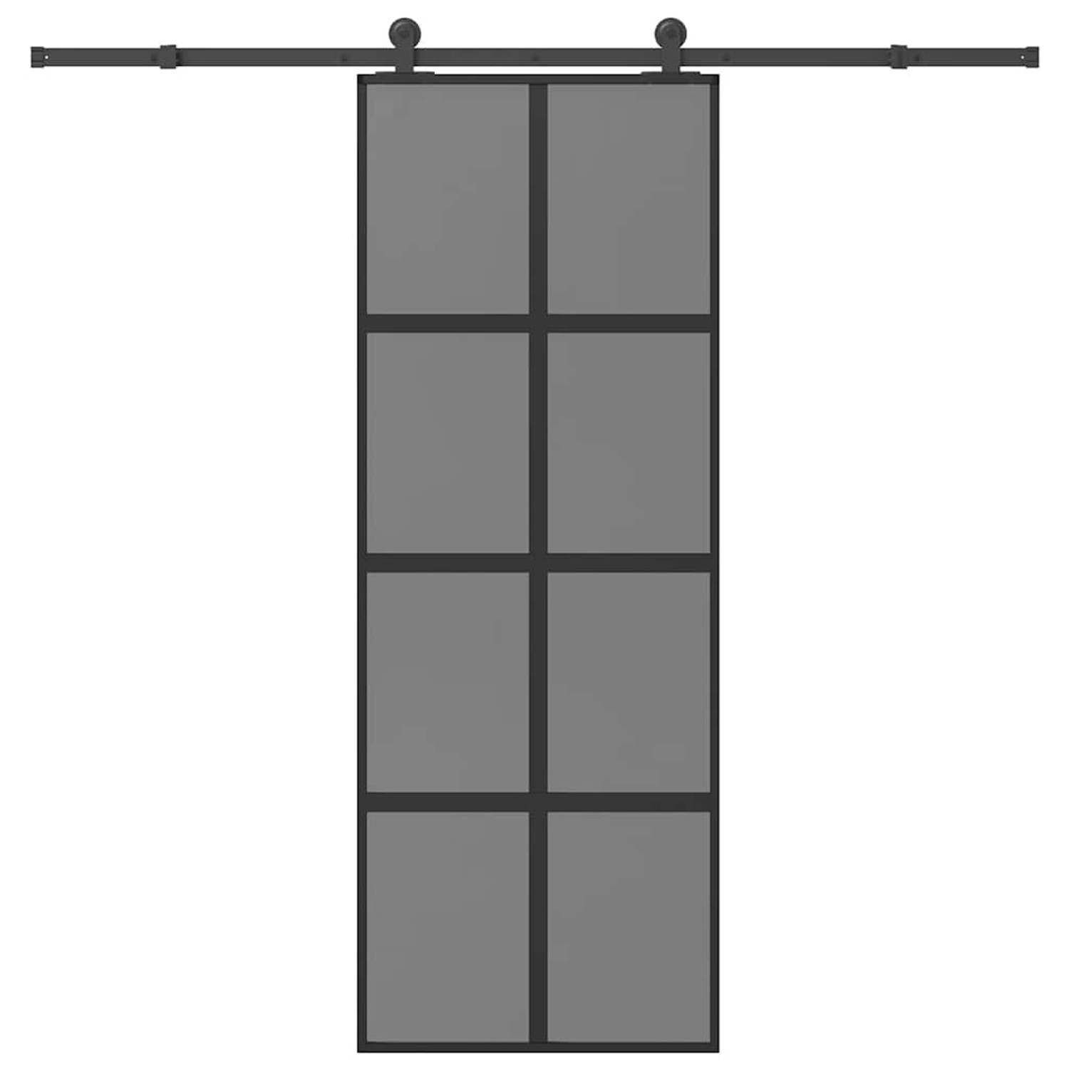 vidaXL Schiebetür mit Beschlag 76x205 cm Hartglas & Aluminium 3333022 günstig online kaufen