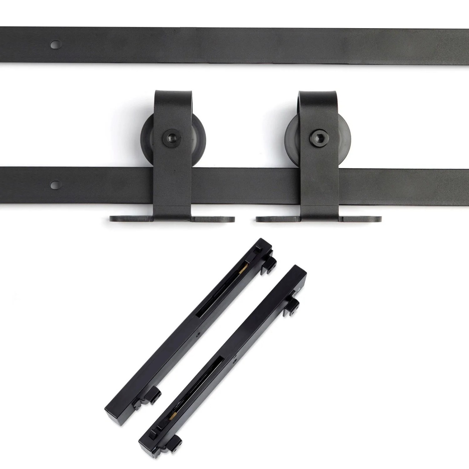SOTECH Schiebetüren Set LOUNGE-2 2-teilig 2m Von Oben Anschraubbar Soft Close Schwarz