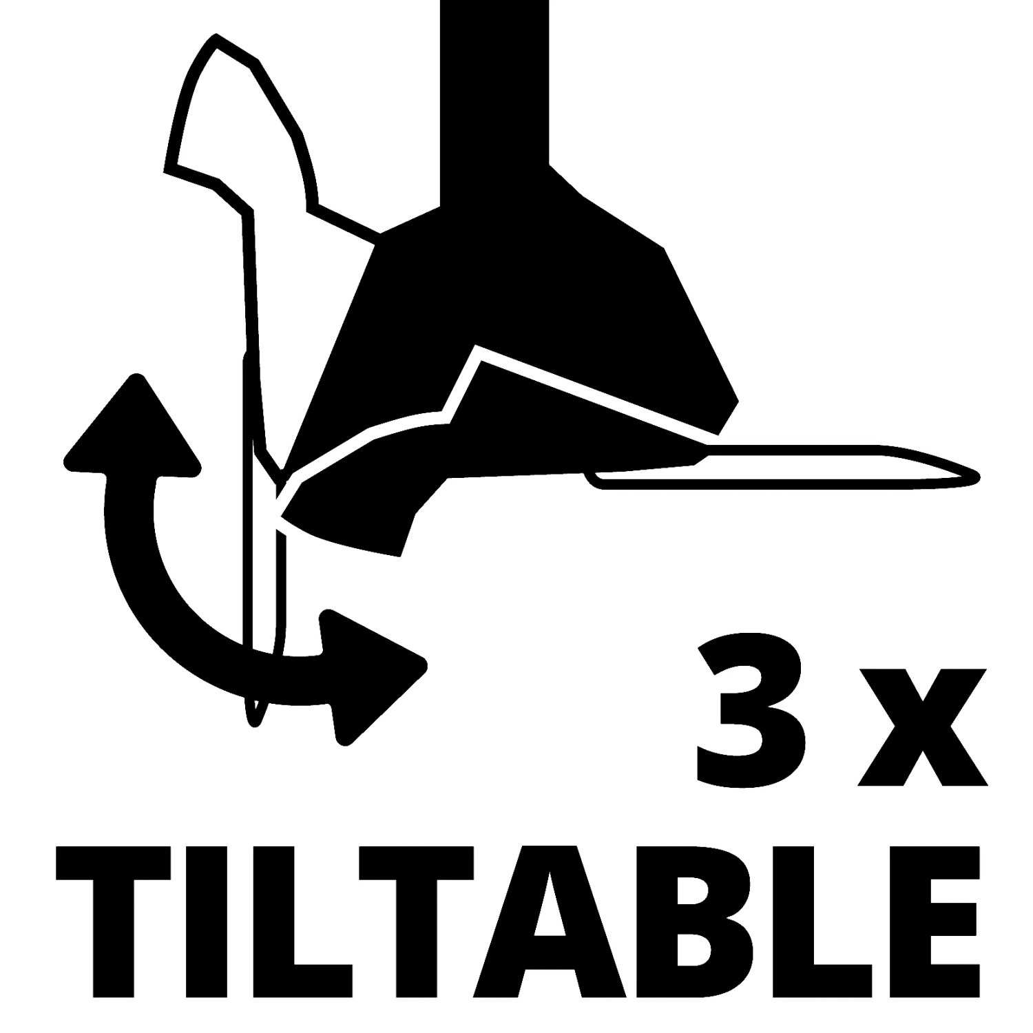 Symbol für 3-fach neigbaren Kopf des Einhell Akku-Rasentrimmers.
