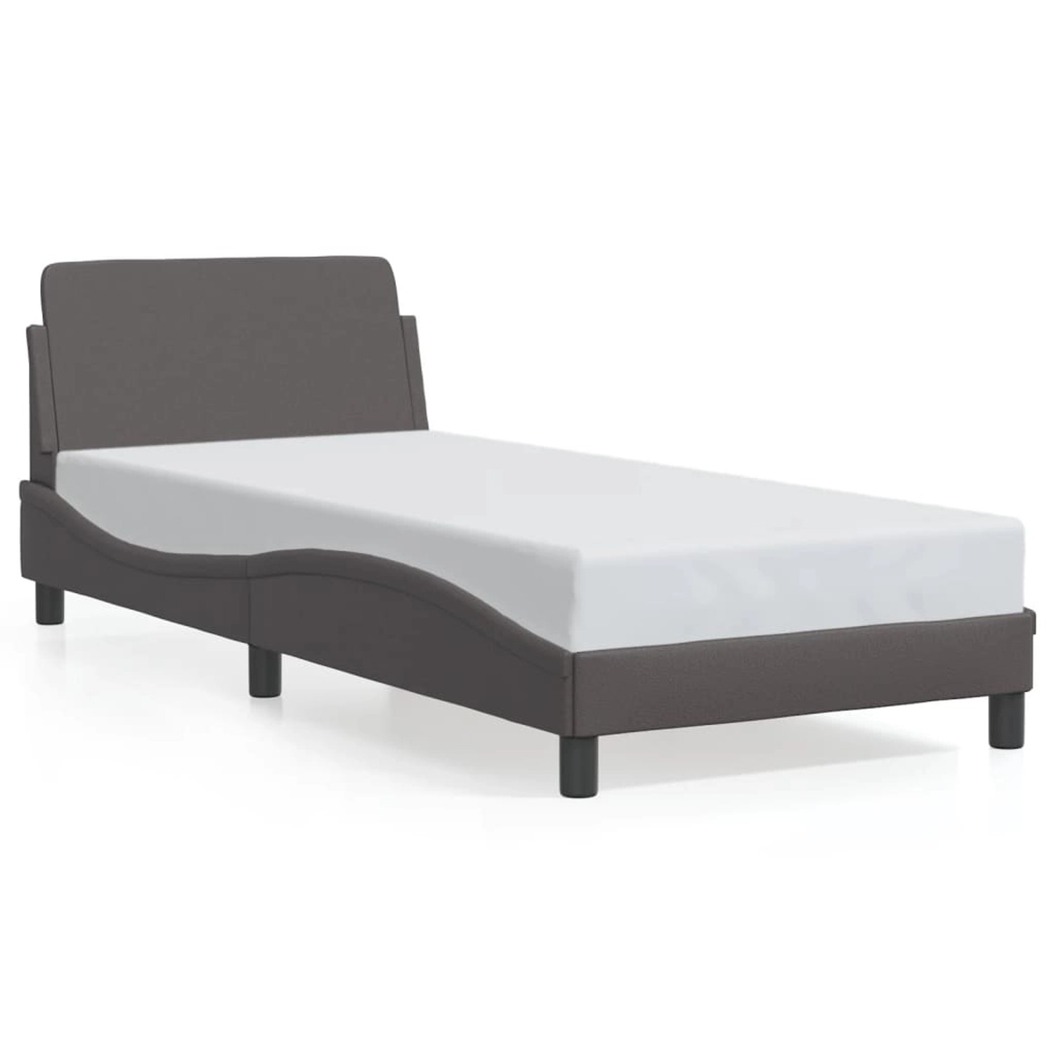 vidaXL Bettgestell Dover Grau 90x200 cm Kunstleder 373121 günstig online kaufen