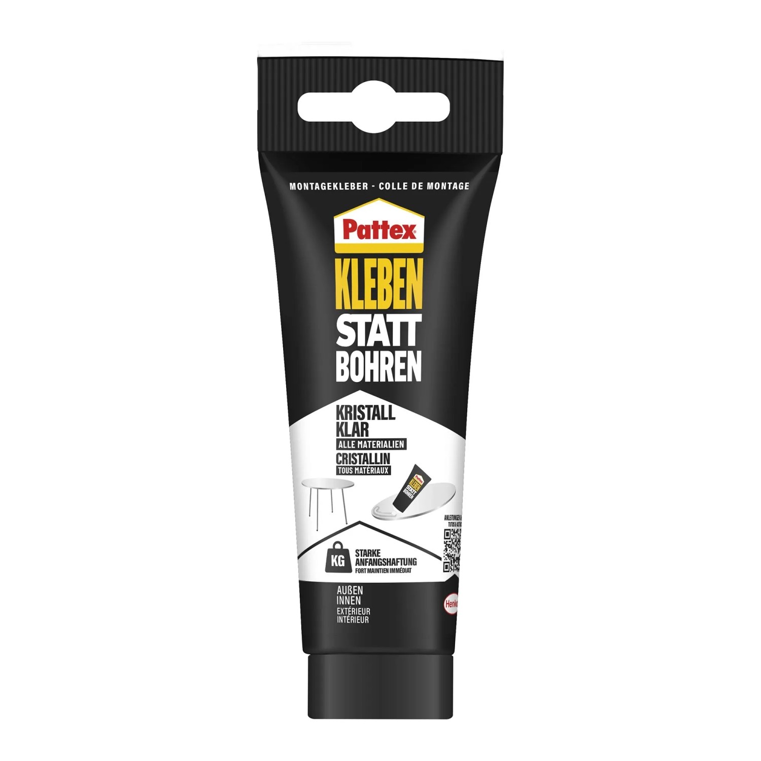 Pattex Montagekleber Kleben Statt Bohren Kristallklar 208 g Transparent