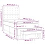 Graues Boxspringbett 80x200 cm mit Matratze und Bank aus Kunstleder.