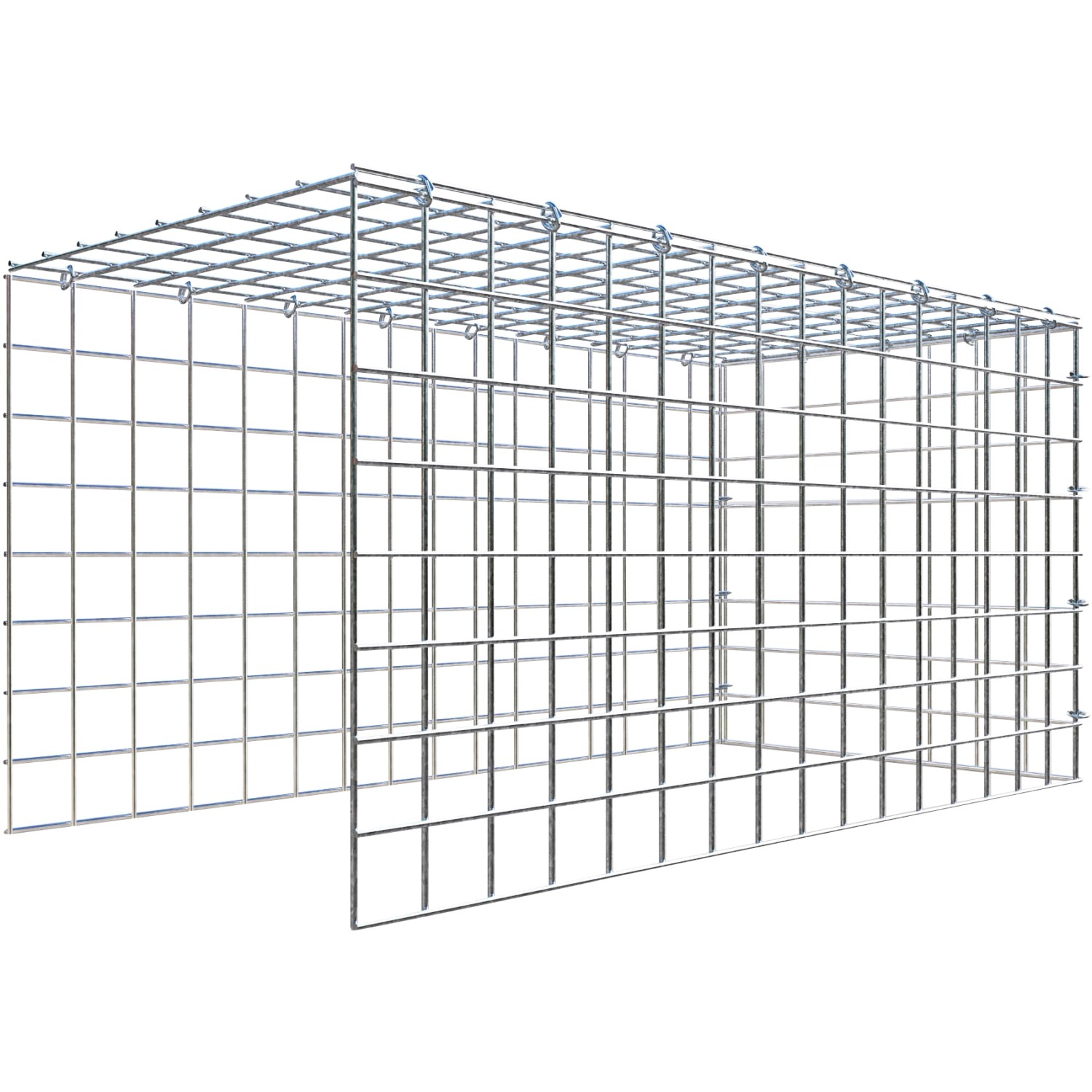 Thumbnail - Gabiona C-Ring-Gabione-Anbaukorb Typ 4 40 x 80 x 40 cm Maschenw 5 x 5 cm