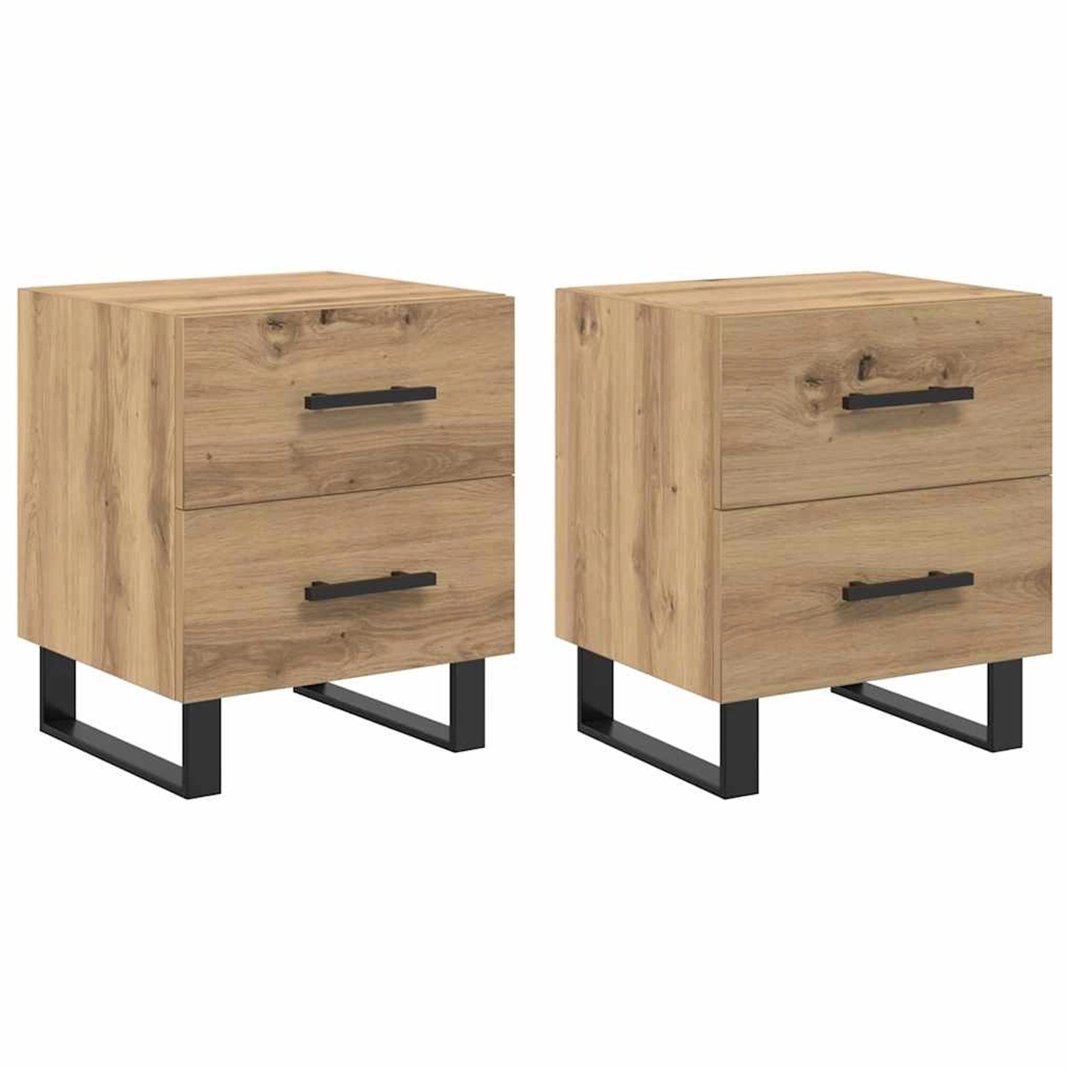 vidaXL Nachttische 2 Stk Artisan-Eiche 40 x 35 x 47,5 cm Holzwerkstoff 8820 günstig online kaufen