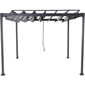 Siena Garden Pavillon Florenz, anthrazit, 300x300 cm, mit verstellbaren Lamellen.