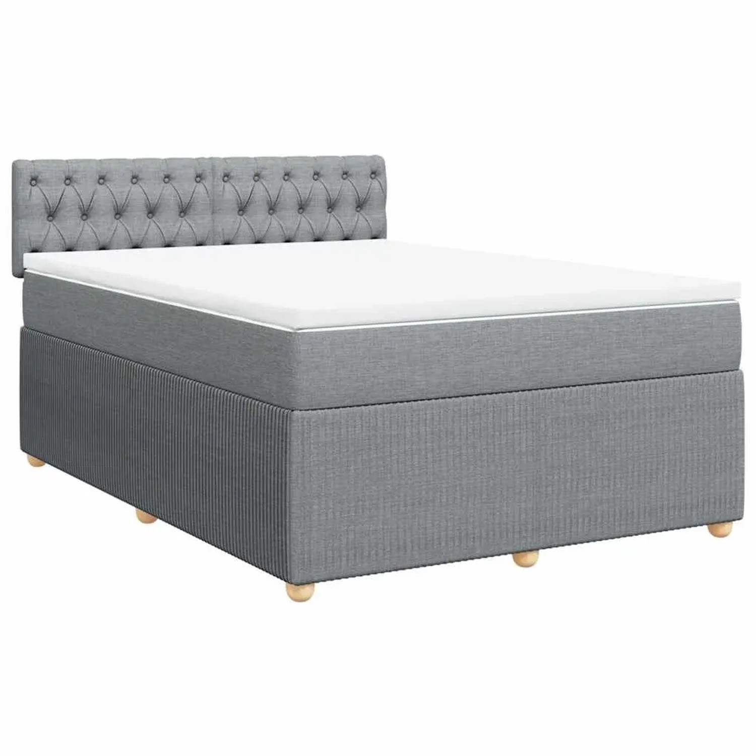 vidaXL Boxspringbett mit Matratze Hellgrau 140x190 cm Stoff 3289758 günstig online kaufen