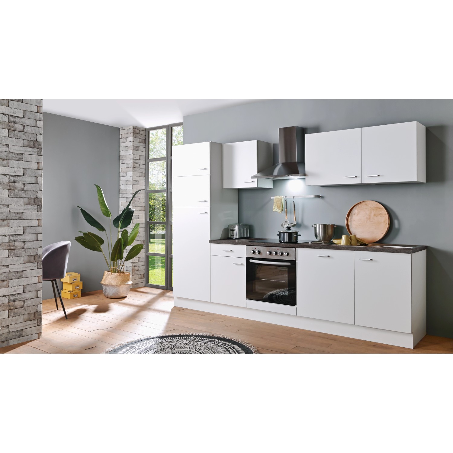 Menke Küchenzeile White Classic 280 cm Weiß günstig online kaufen