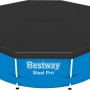 Bestway Pool Abdeckplane, schwarz, für Pools mit Ø 305 cm. Runde PVC-Plane zum Schutz vor Schmutz.