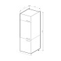 Skizze: Weißer Vicco Kühlumbauschrank R-Line Hochschrank, 60 cm breit, für die Küche.