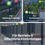 Solar Zaunleuchte 6040 mit bunten LEDs für Stabmattenzaun, geeignet für Pfosten 60x40 mm.