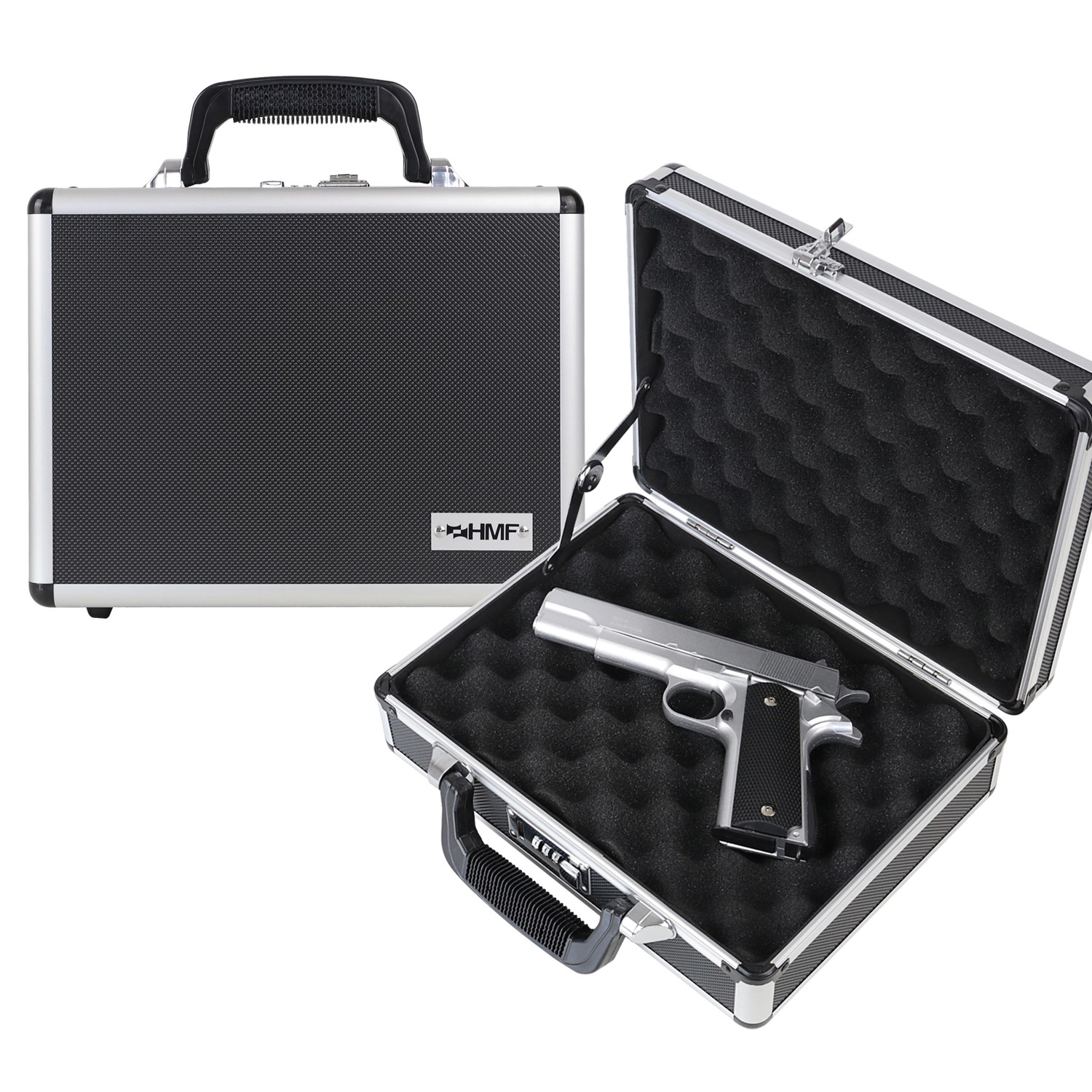 HMF 14401-02 Alu Koffer Zahlenschloss 31 x 26 x 11 cm Schwarz günstig online kaufen