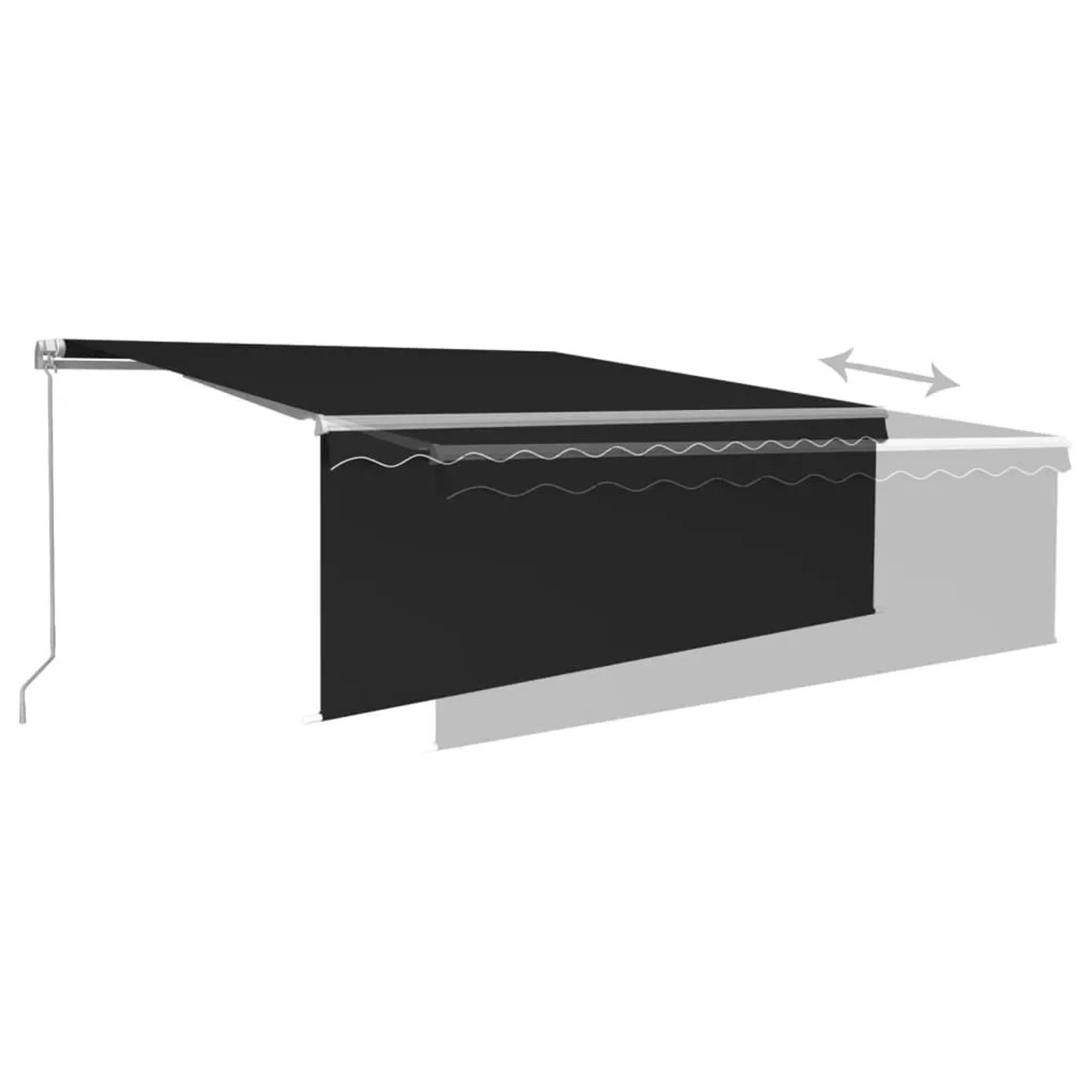 vidaXL Markise Manuell Einziehbar mit Rollo 4x3 m Anthrazit 3069299_5