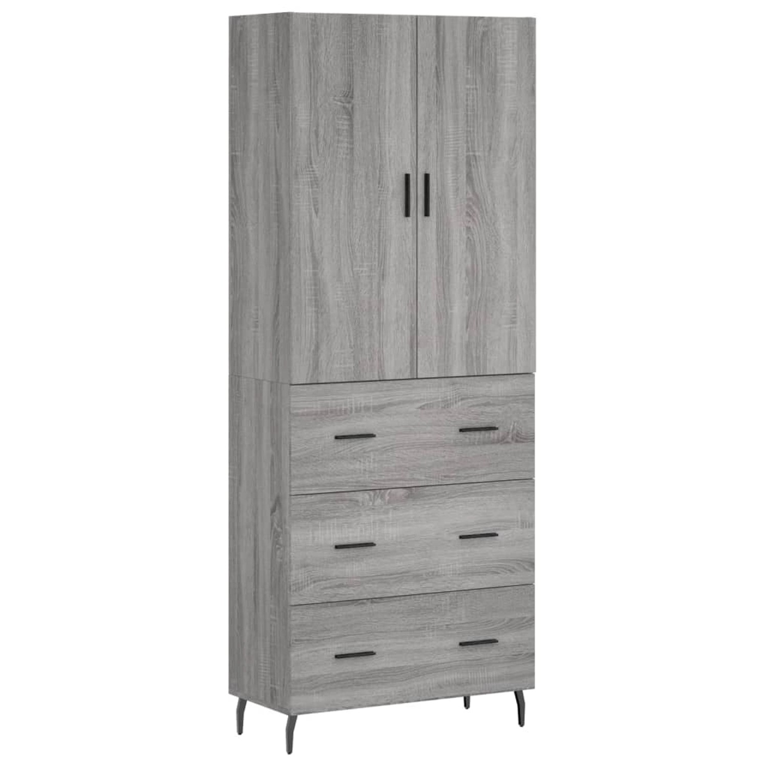 vidaXL Highboard Grau Sonoma 69,5x34x180 cm Holzwerkstoff 3195865 günstig online kaufen