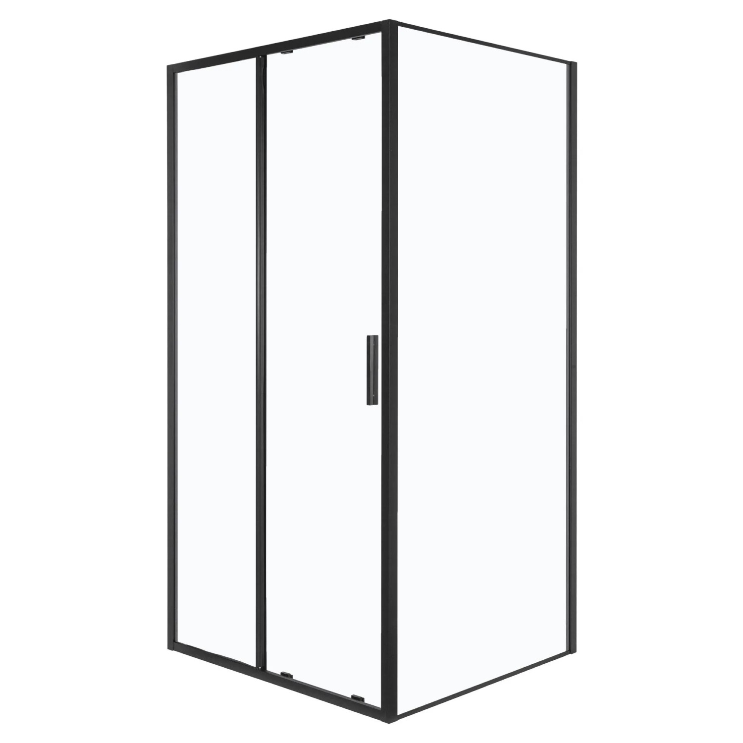 Kerra Duschkabine Solid DS+SC Schwarz 100 x 80 cm ohne Duschwanne