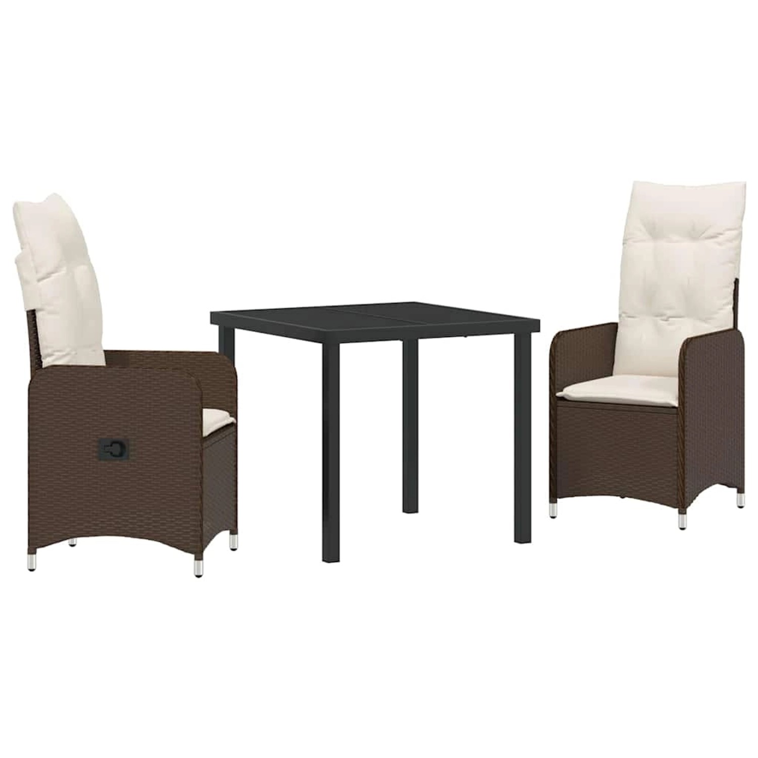 vidaXL Garten Essgruppe mit Kissen 3-Tlg Braun Poly Rattan 3379639 günstig online kaufen