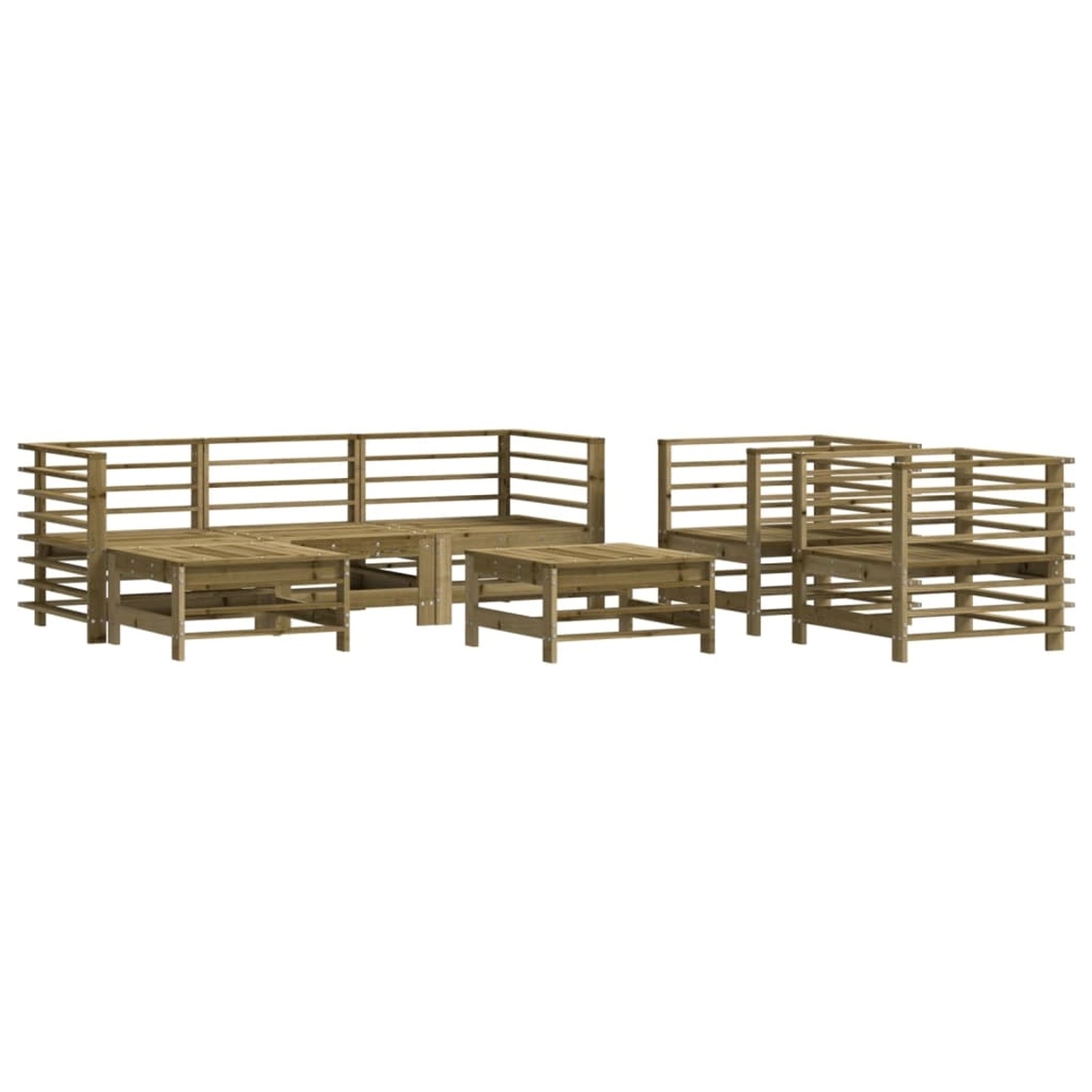 vidaXL 7-Tlg Garten-Lounge-Set Kiefernholz Imprägniert 3186269