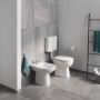 Grohe Bau Keramik Stand-WC, Tiefspüler, spülrandlos, Alpinweiß im modernen Badezimmer.