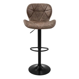 Brauner ML-Design Barhocker im 4er Set, Kunstleder, gepolstert und drehbar.
