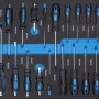 Güde Werkstattwagen GW7 Black Line: Sortiment Schraubendreher im Werkzeugwagen.
